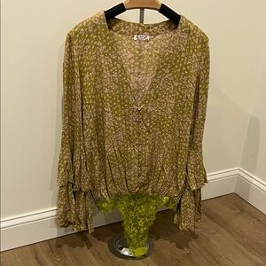 Free People Floral Bodysuit Medium